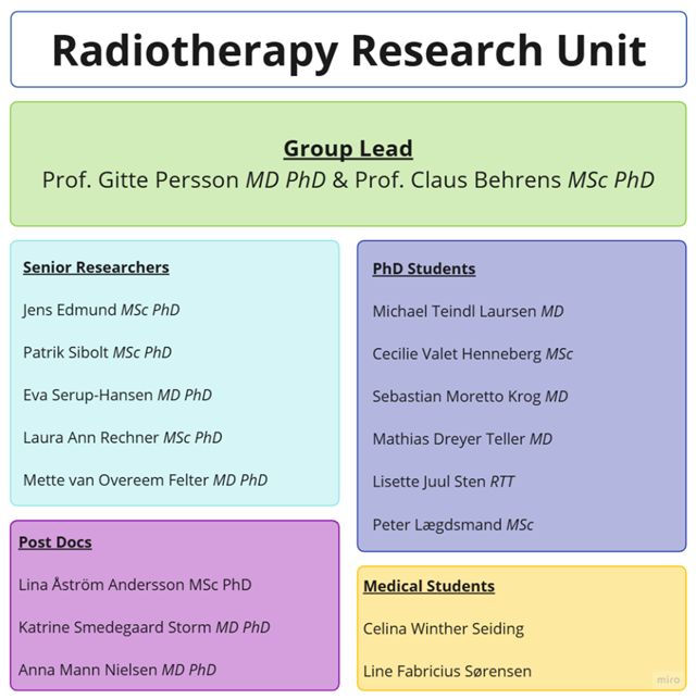 Group Lead Professor Gitte Persson MD PhD and Professor Claus Behrens Msc PhD - Senior Rescearchers - Post Docs - PhD Students and Medical Students