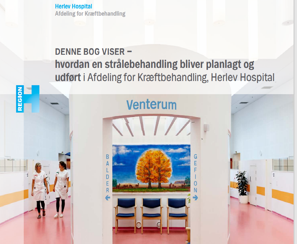 Billedet her er et link og forsiden til Afdeling for Kræftbehandlings fotobog om, hvordan en strålebehandling bliver planlagt og udført på Herlev Hospital